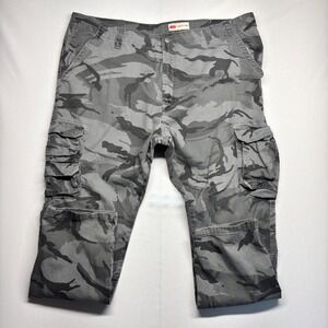 Wrangler Mens Regular Taper Cargo Pants Grey Camo 42x30 L Stretch